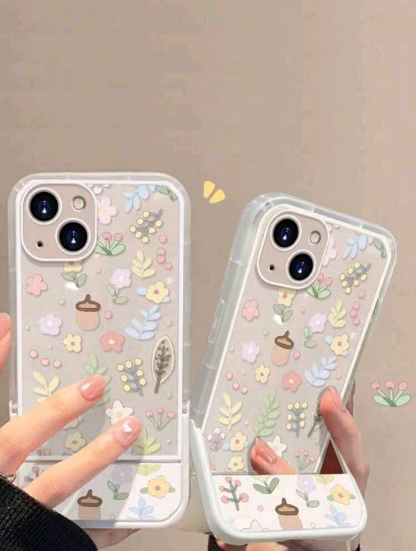 1pc Simple Stand Soft Silicone Phone Case Compatible With IPhone Apple 15 Pro Max