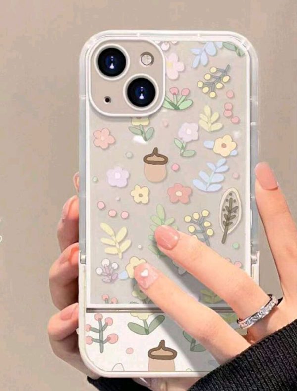 1pc Simple Stand Soft Silicone Phone Case Compatible With IPhone Apple 15 Pro Max
