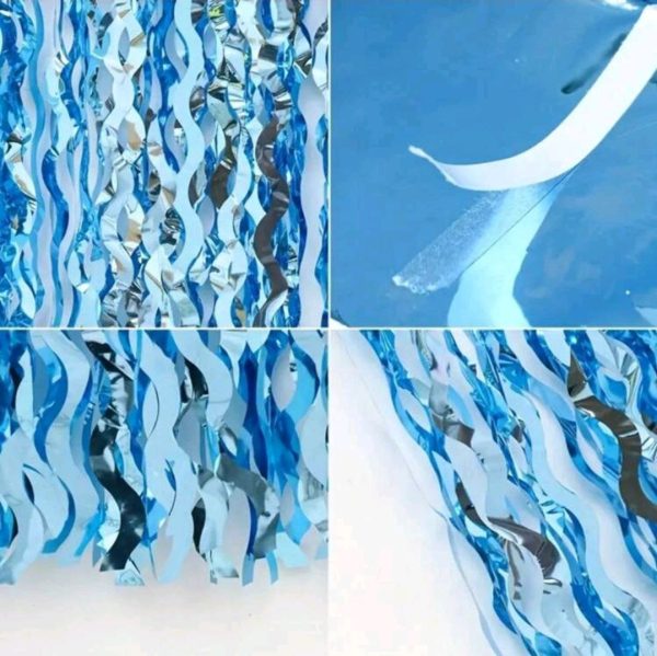 Flashing Bright Metal Foil Wave Mermaid & Shark Themed Party